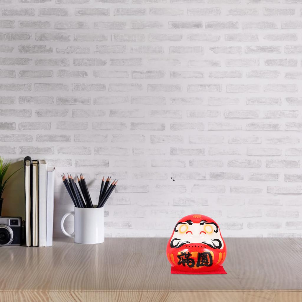 Ceramic Decor Miniature Japanese Luck Symbol for Desk Car Interior Prosperity Safety Energy Positive Decoration