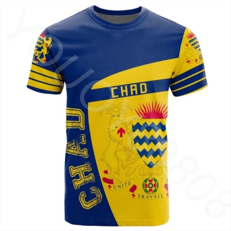 

Chad Country Flag 3D Printed High Quality T Shirt Summer Round Neck Short Sleeve T Shirt Men Ladies Universal Casual Top S