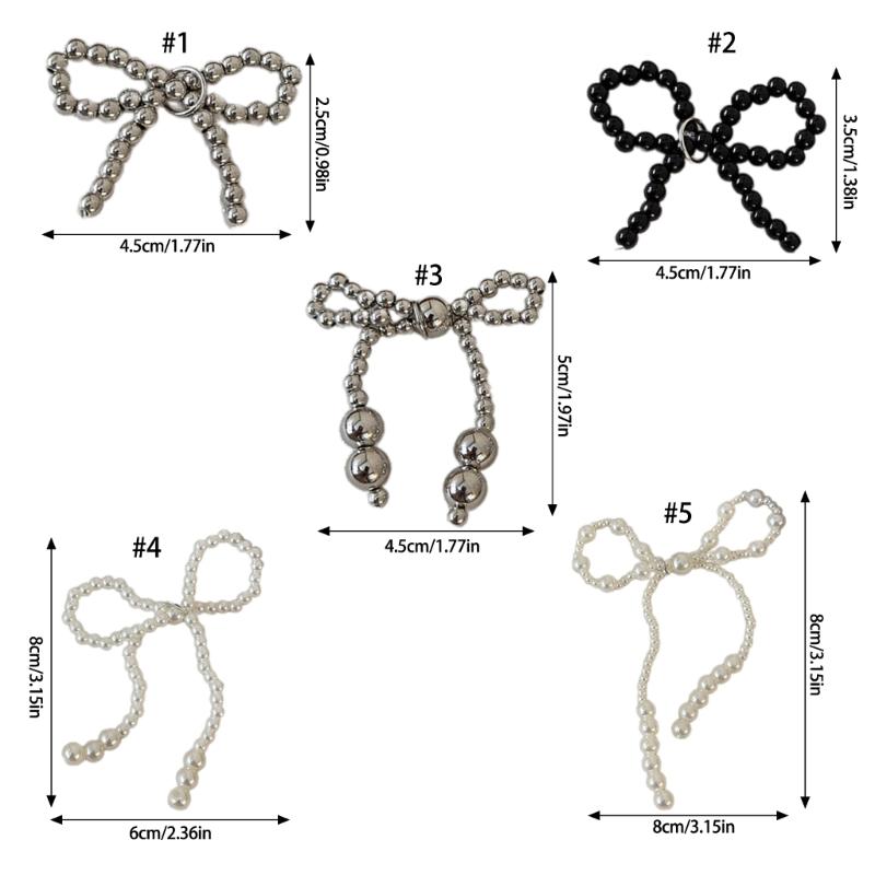 Elegant Pearls Bowknot Shoe Clips Charm Shoes Decoration Adjustable Sizes Fashion Accessory for Women's Footwear