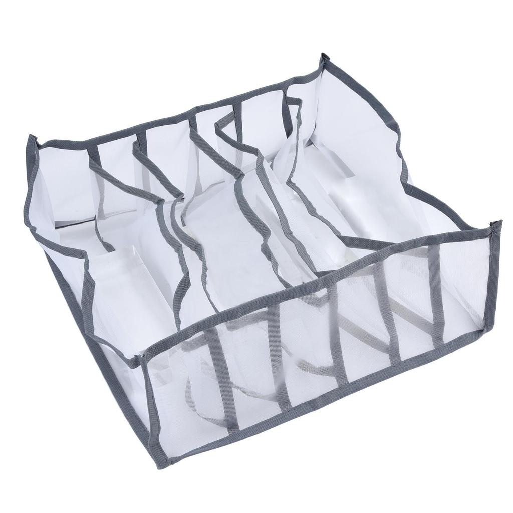 Underwear Organizer Mesh Foldable Breathable Multi Cells Socks Storage Box for Bras Panties6 Cells