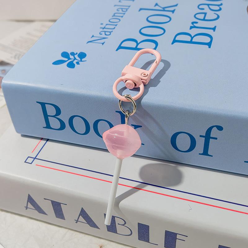 Cute Resin Candy Lollipop Keychain Mini 3D Simulation Food Key Rings For Women Girls Handbag Pendant Diy Kids Jewelry Gifts