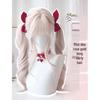 Women's Full Head Long Curly Wig - Mist Pink Lolita Cosplay, Energetic Double Ponytails, Soft & Cute for Fashionable Daily Wear