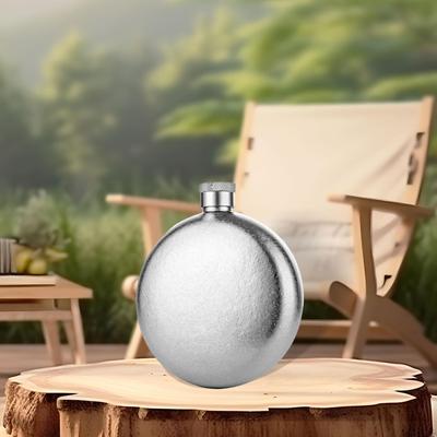Sleek Titanium Flask for Men - Portable Liquor Container Outdoor Adventures