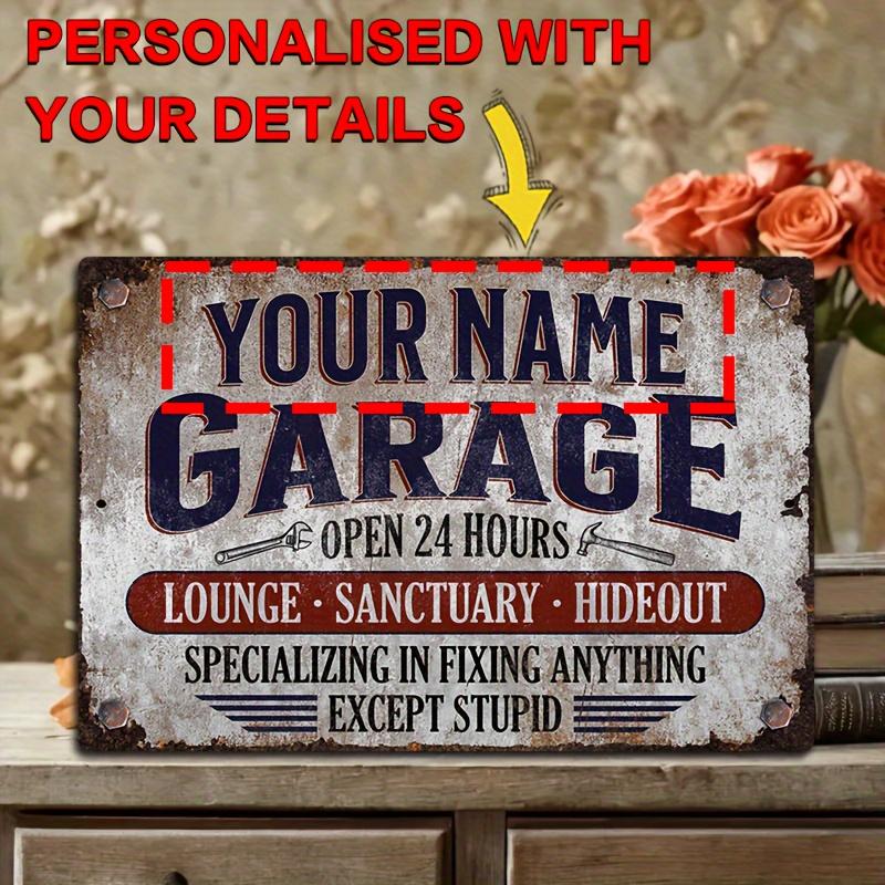 pc D vintage style personalized name garage metal sign 20x30cm(7.8x11.8inch)