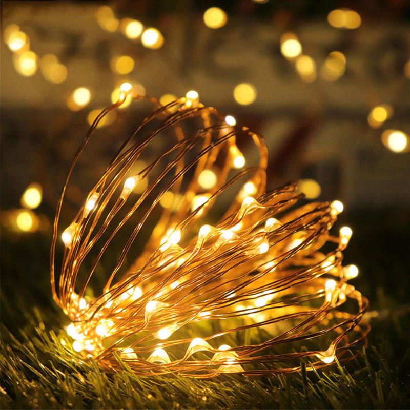 Outdoor Solar Copper Wire String Lights for Festivals and Parks