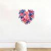 Aquarell Rosenherz Wandaufkleber, Abziehbar und Aufklebbar Rosa Blaue Florale Abziehbilder, Abnehmbare Wasserdichte PVC Blumenaufkleber für Schlafzimmer Wohnzimmer
