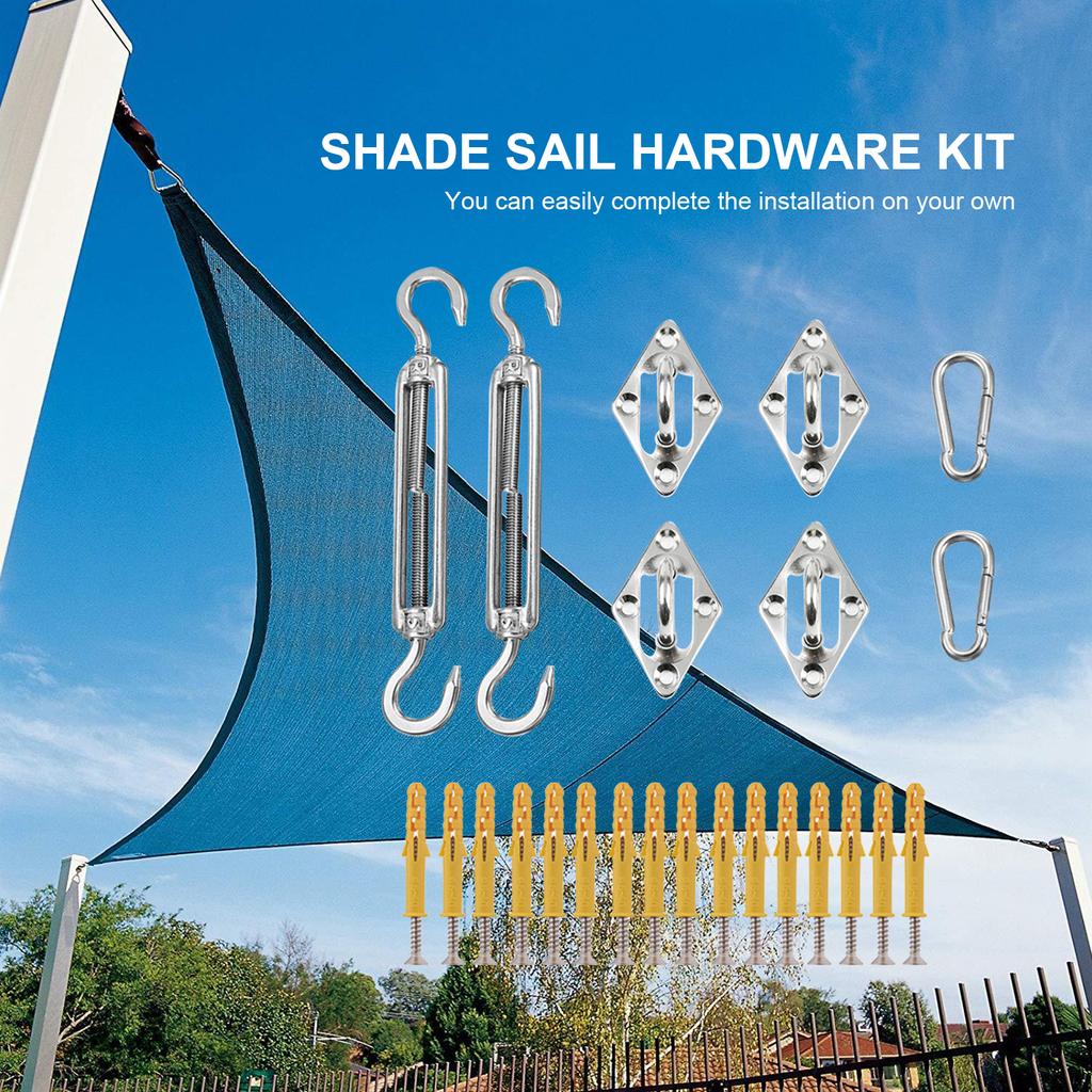 Shade Sail Hardware Kit for Triangle Sun Shade Sails Stainless Steel Hardware Accessories for Shade