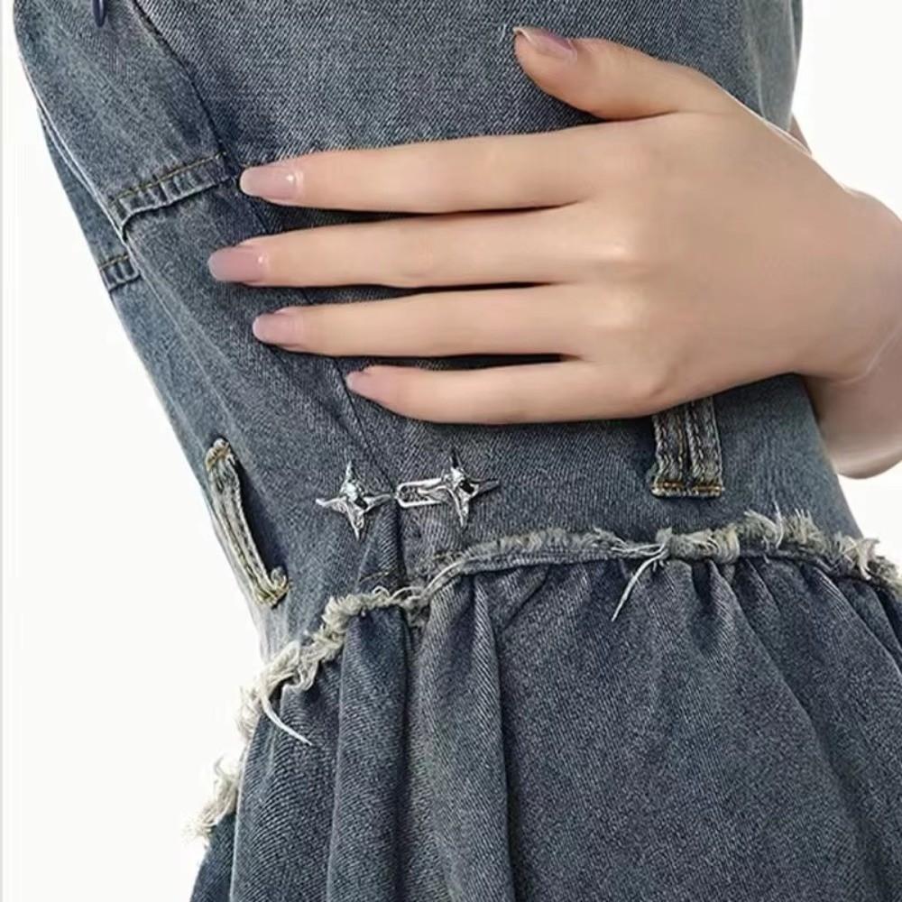 Adjustable Jeans Buttons Four Pointed Star Pants Pins New Waist Buckle  Scarf Fastening
