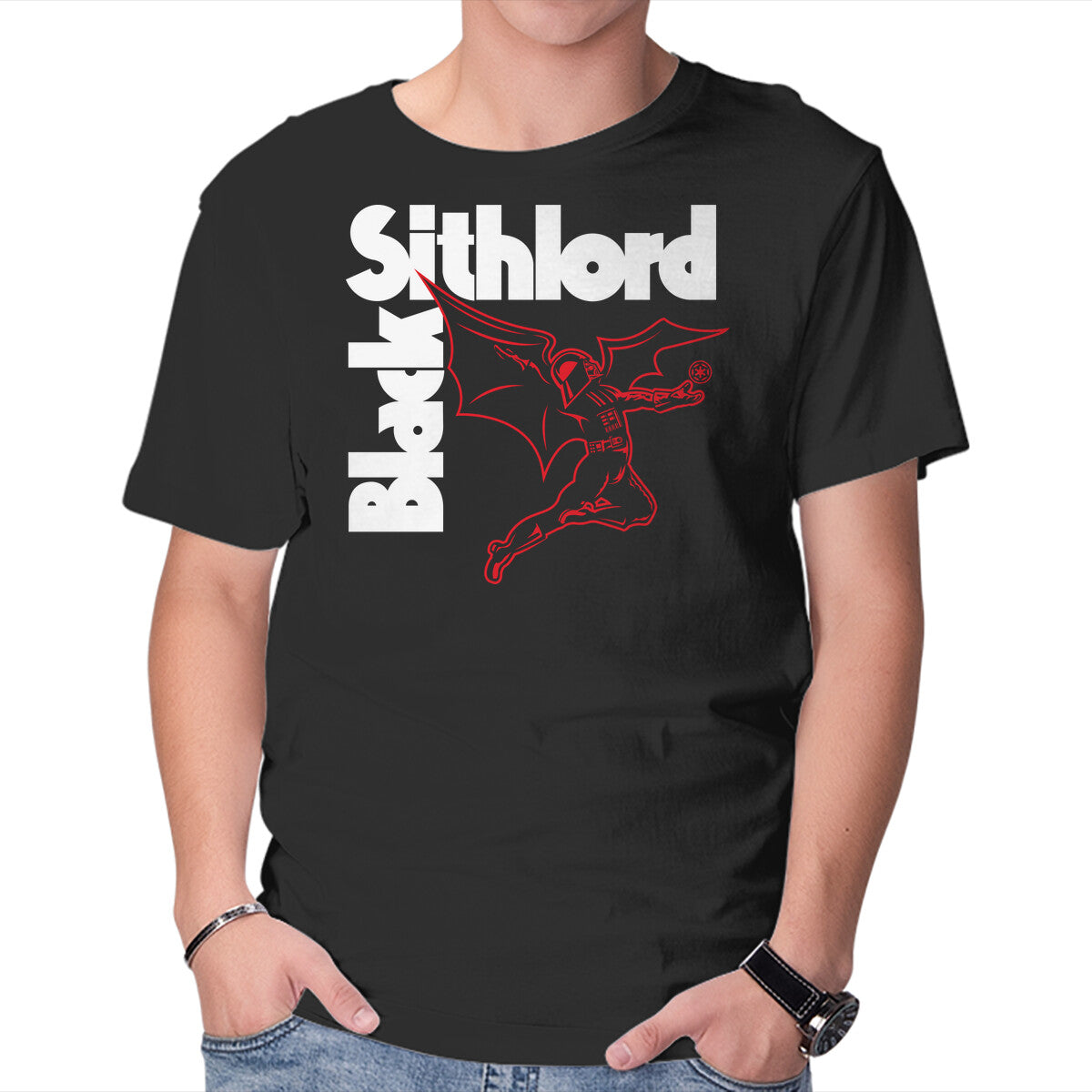 Unisex Crew Neck T-Shirt Black Sithlord Graphic Short Sleeve Casual Tee XL