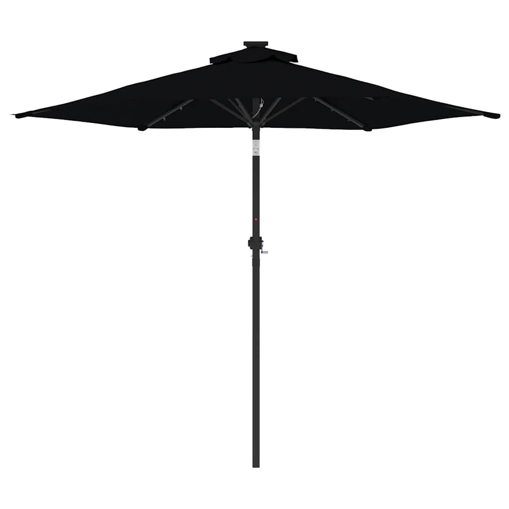 LED Sun Umbrella with Steel Pole Black 225 X 225 X 212 Cm