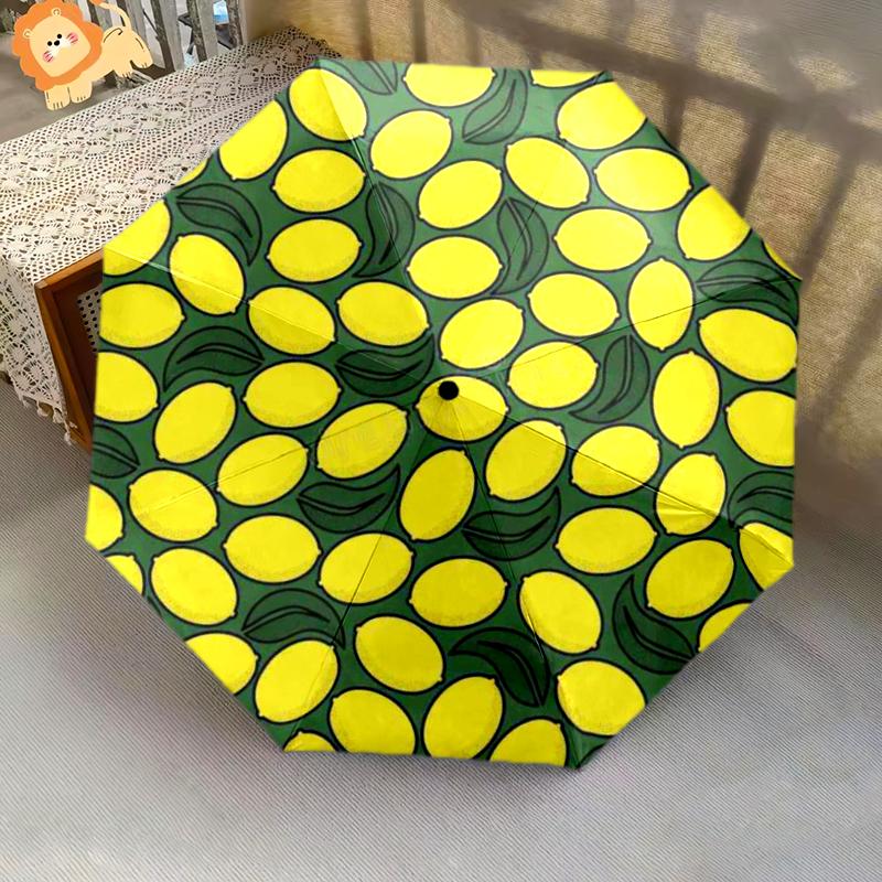 1PC Food theme Umbrella Portable Folding Umbrella Iron Frame Hole Bone Structure Outdoor Home Umbrella A1