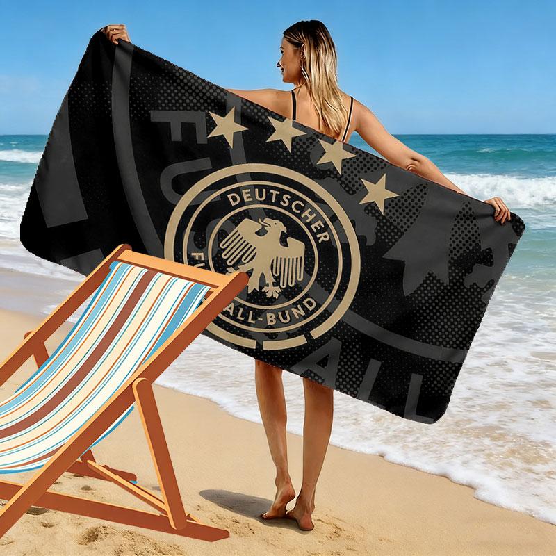 German Football Association Print Beach Towel, Large Soft Quick Dry Towel for Beach Camping Swimming