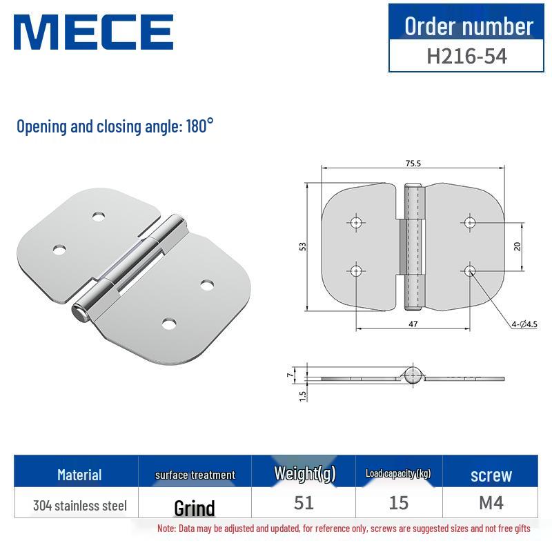 304 Stainless Steel Thickened Cabinet & Wooden Door Hinges
