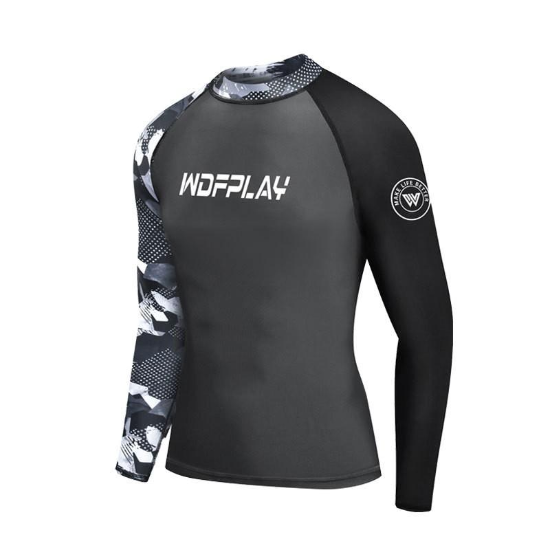 Herren UV-Schutz Rash Guard Set Langarm Oberteil Hose Schnelltrocknend Neoprenanzug Surfen Tauchen Schwimmen