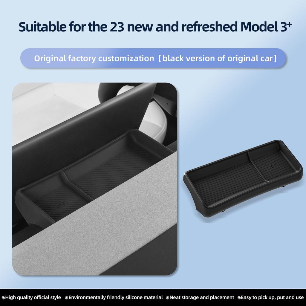 Für Tesla Model 3 Highland 2025 Auto Armaturenbrett Ablage Mittelkonsole Display Aufbewahrungsbox Versteckte Ablage hinter dem Bildschirm Organizer