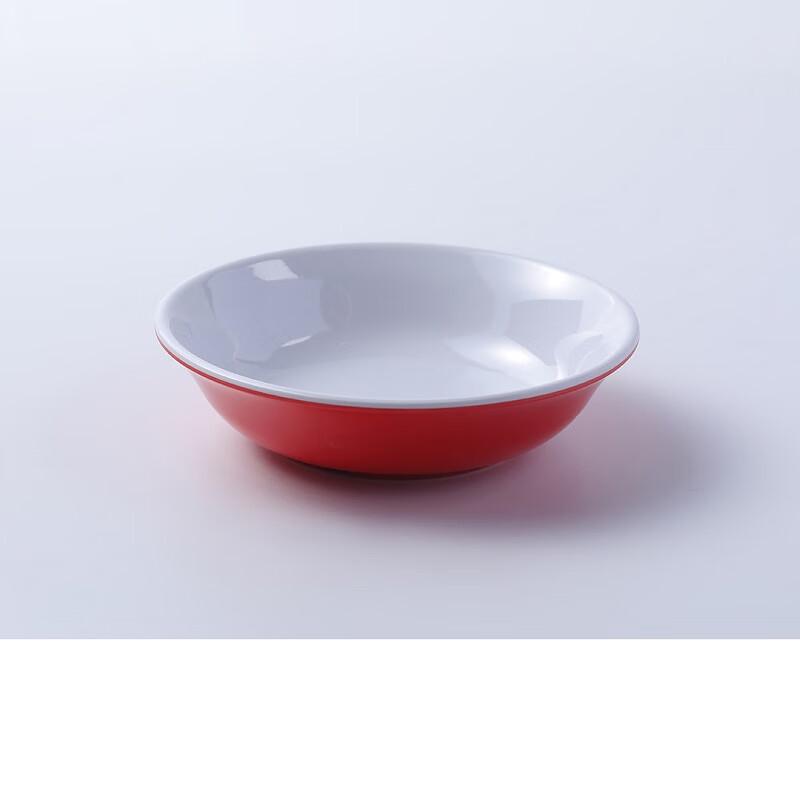 Durable Melamine Restaurant Plate with Red & White Trim