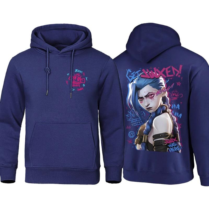 Arcane Hoodie Men Anime Jinx Hoodies Autumn High Quality Fleece Sweatshirt Street Hoody Flexible Oversize Men's Clothing Hoodies & Sweatshirts Men’s