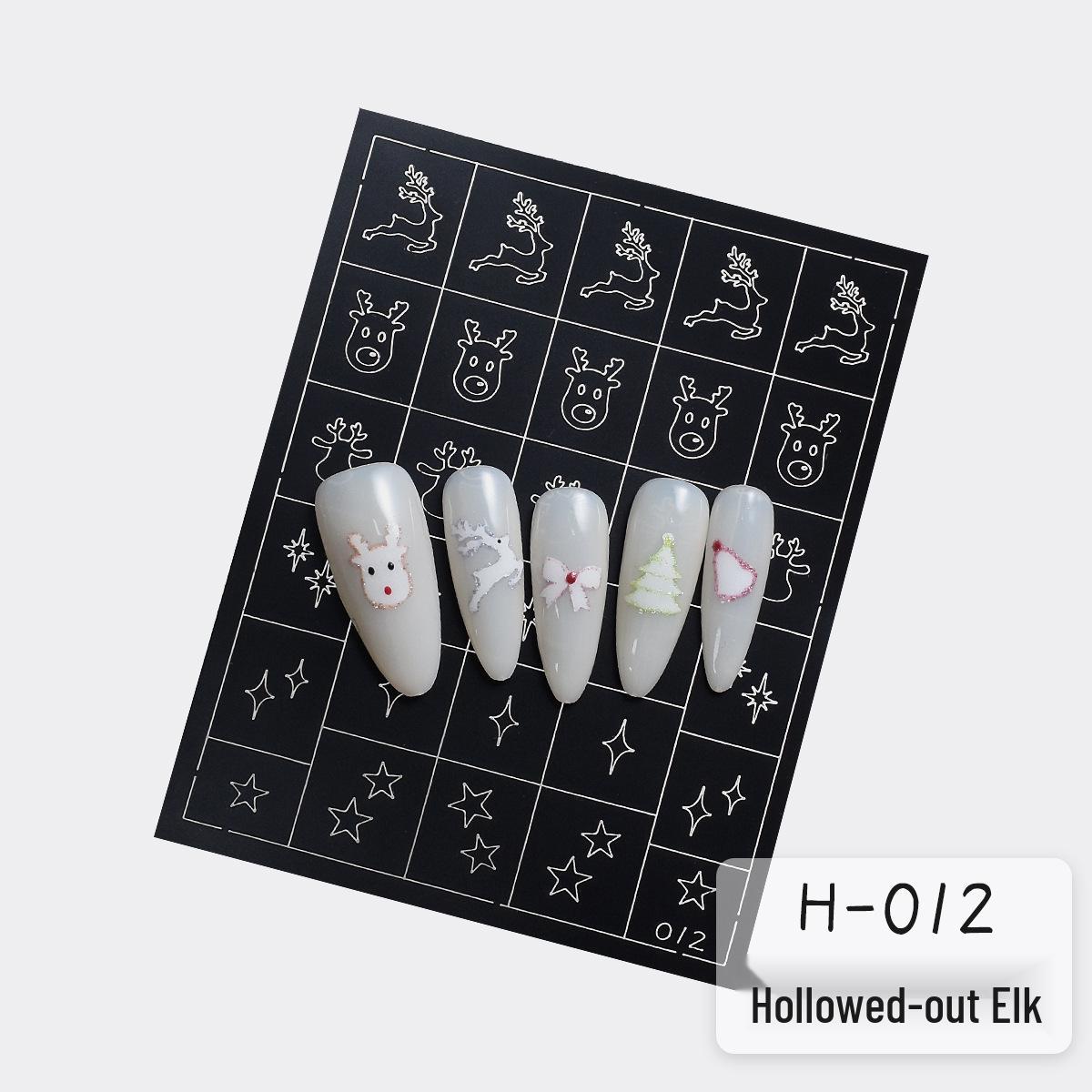 Наклейки-трафареты для нейл-арта «Снежинки» - Рождественский французский омбре, аэрография