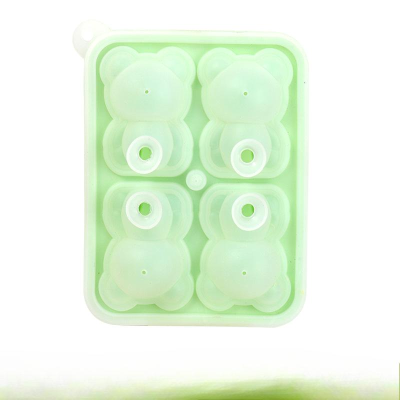 Summer Bear Ice Cube Cube Molds Food-grade Silicone Products Cartoon Ice Hockey Boxes Household Refrigerator Ice Cube Molds