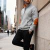Autumn/Winter Men's Oversized Fashion Contrast-Colour Patchwork Half-Zip Fleece-Lined Oversized Stand-Up Collar Sweatshirt