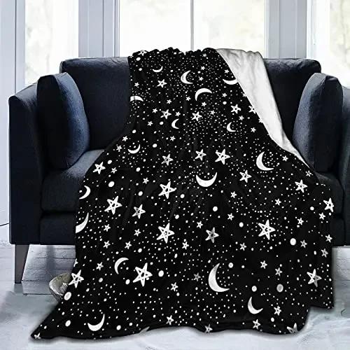 Coperta in Flanella a Stelle Blu e Bianche Coperta per Aria Condizionata per Tutte le Stagioni Divano Salotto Misura King Queen