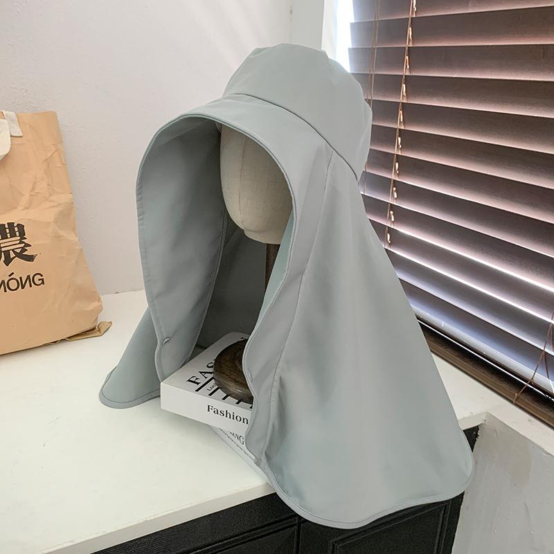 Summer sun protection hat women's big eaves UV protection shading shawl hat outdoor neck protection face bucket hat foldable