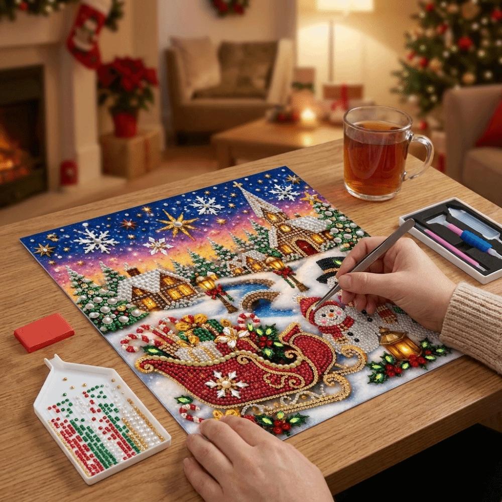 Nativity Scene Christmas Night Scene Pearl Painting Kit Handmade Pearl Art Craft Kit  Home Decor