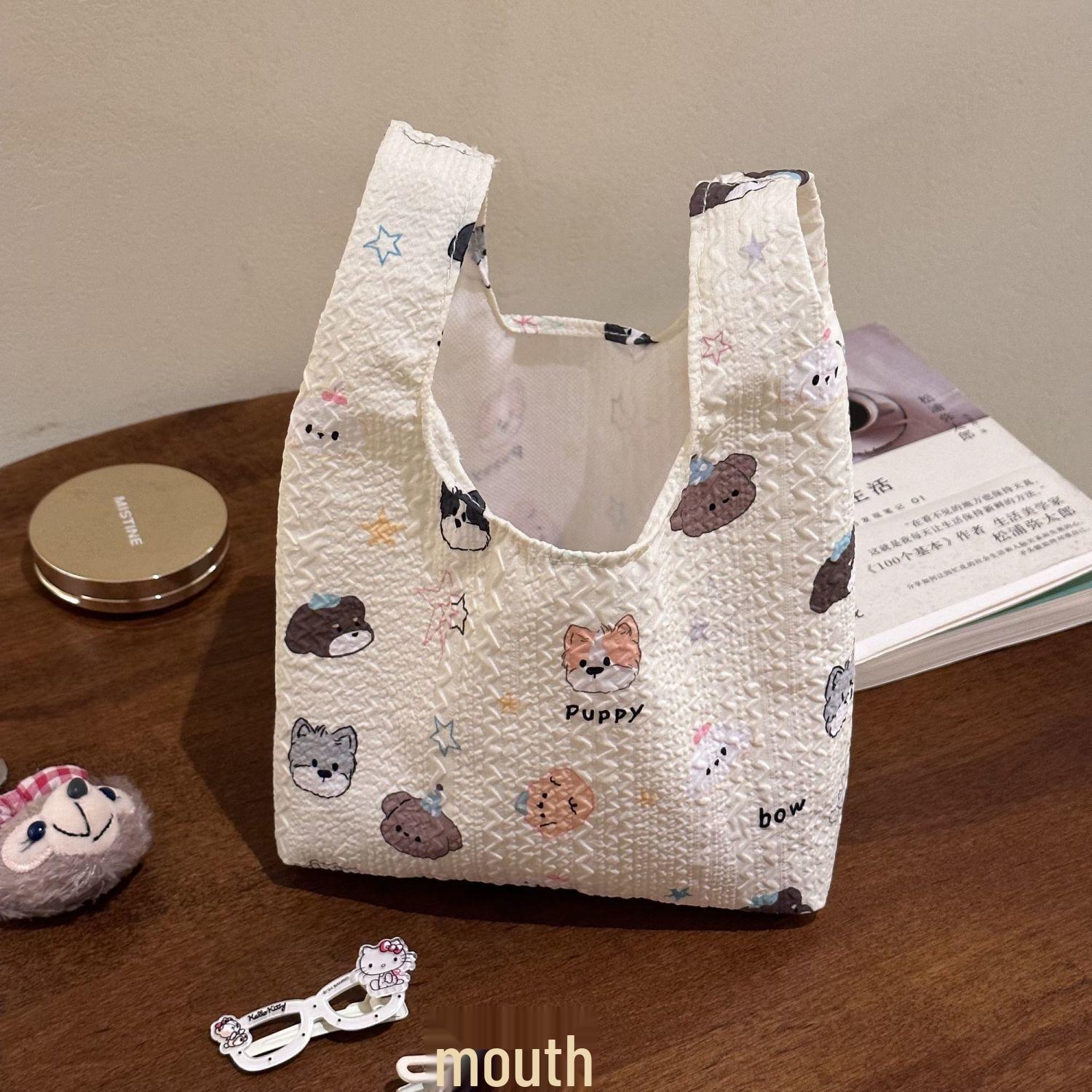 

Eco-Friendly Puppy Print Canvas Tote Bag: Large Capacity Commuter Wristlet for 2025