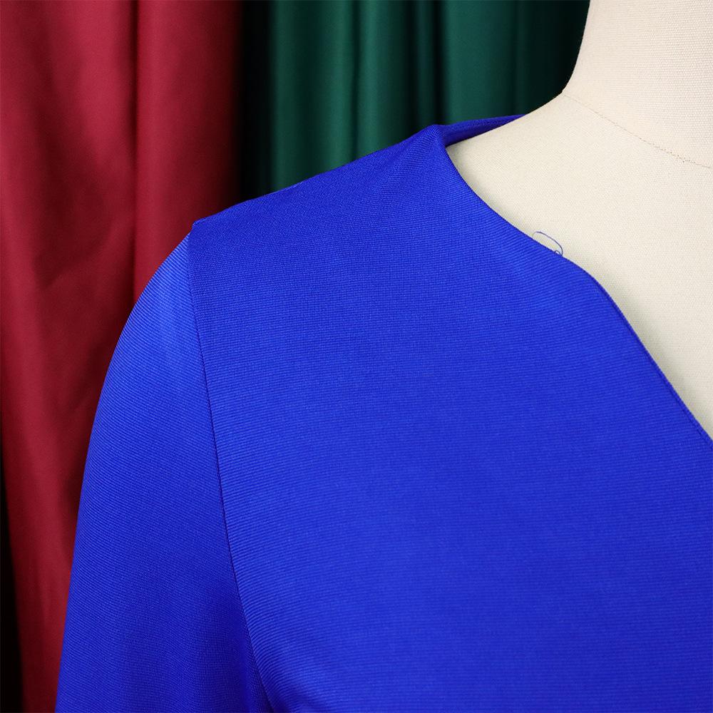 Velká velikost Ženy Jaro Podzim Rozparek Dlouhé rukávy Šaty s výstřihem do V Dámská móda Jednodílné šaty s pouzdrem