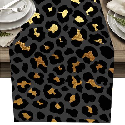 Vintage Black And White Polka Dot Print Table Runner Decoration Stain Resistant Tablecloth  Year Dinner Fashion Table Banner