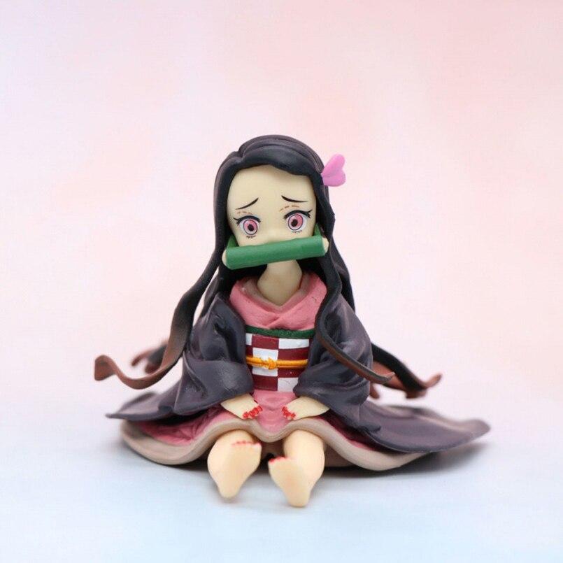 7cm Q Version Anime Demon Slayer Figure Kamado Tanjirou Agatsuma Zenitsu Kamado Nezuko Hashibira Inosuke Pvc Action Figure Toys