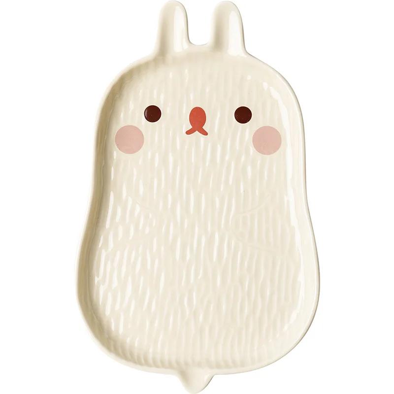 Korean Style Ceramic Household Tableware,Cute Rabbit Dish,Dim Sum Dish,Rice Bowl,Fruit Bowl,Salad Flavor Dish,Specialty Plates