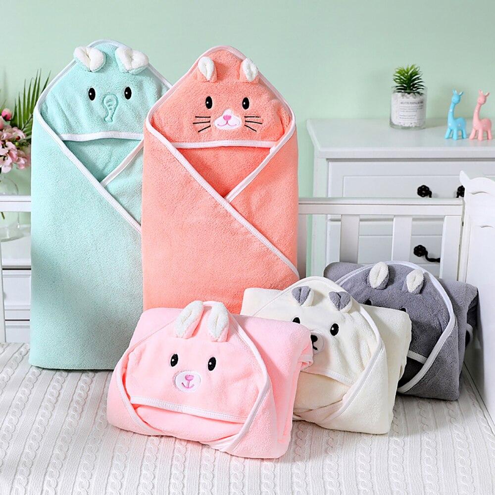 Buy Baby Bath Towel Girl Boy Baby Towel Newborn with Hood Cartoon Coral ...
