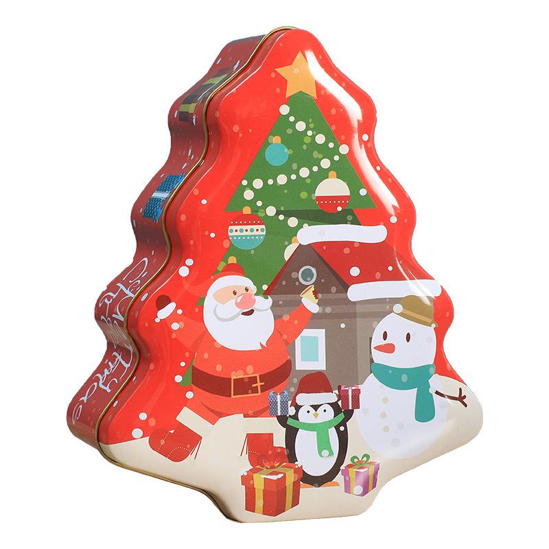 Christmas Gingerbread Man & Santa Claus Tin Cookie and Candy Storage Box