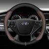 For Hyundai I40 I30 I10 Ix35 Ix25 Tucson Accent Elantra Santa Fe Creta Solaris Kona 37-38cm Car Steering Wheel Cover PU Leather