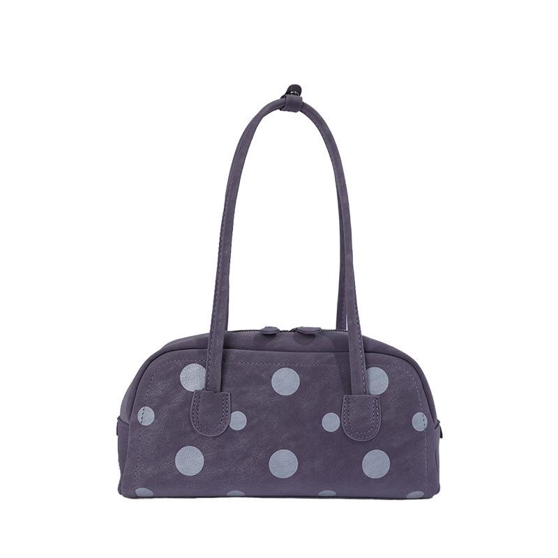 2026 Summer Women's Korean Polka Dot Underarm Bowling Bag - Stylish Single Shoulder Crossbody