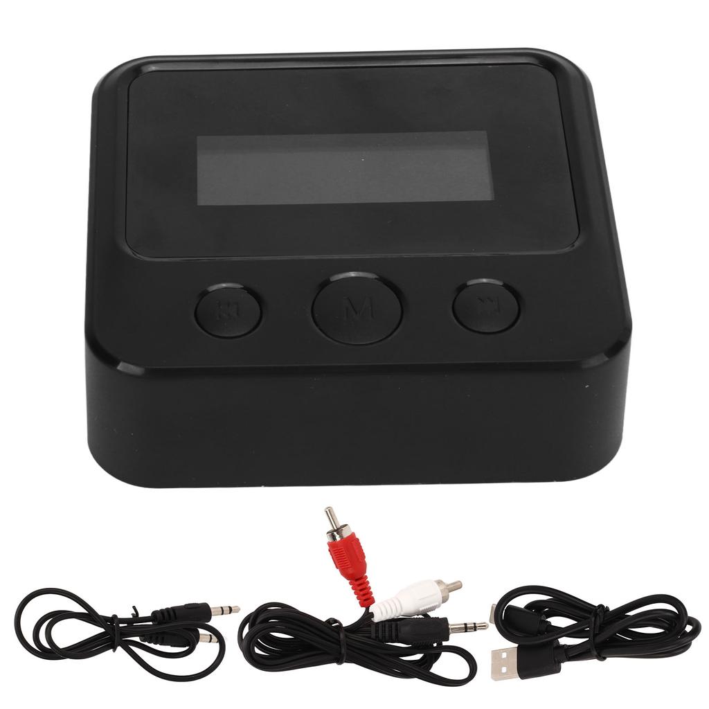 Bluetooth5.0 Receiver Transmitter 3.5MM Clear Screen Wireless Stereo Adapter for Headphones Speakers