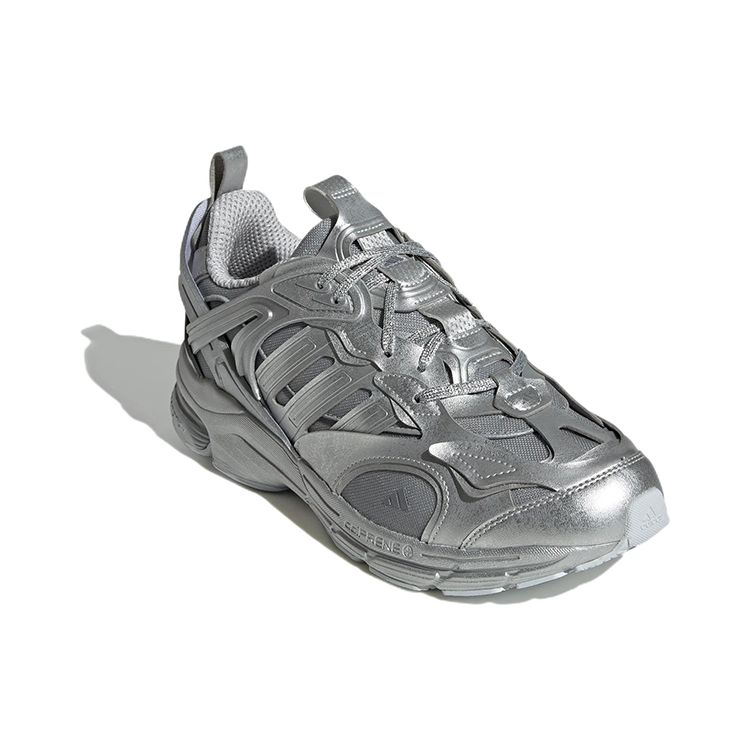 Adidas Spiritain 2000 Deluxe Metallic Retro Fabric Slip-Resistant Durable Low-Top Casual Running Shoes Unisex Sneaker Silver HQ3690