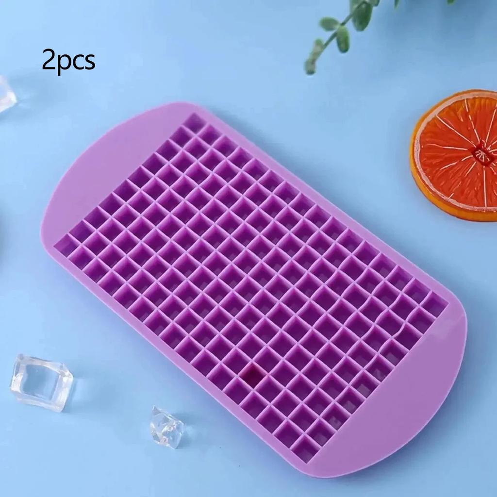 1pc/2pcs - Large Capacity 160 Grids Silicone Fruit Ice Cube Maker - DIY Small Square Ice Cube Mold - Kitchen Essential for Home