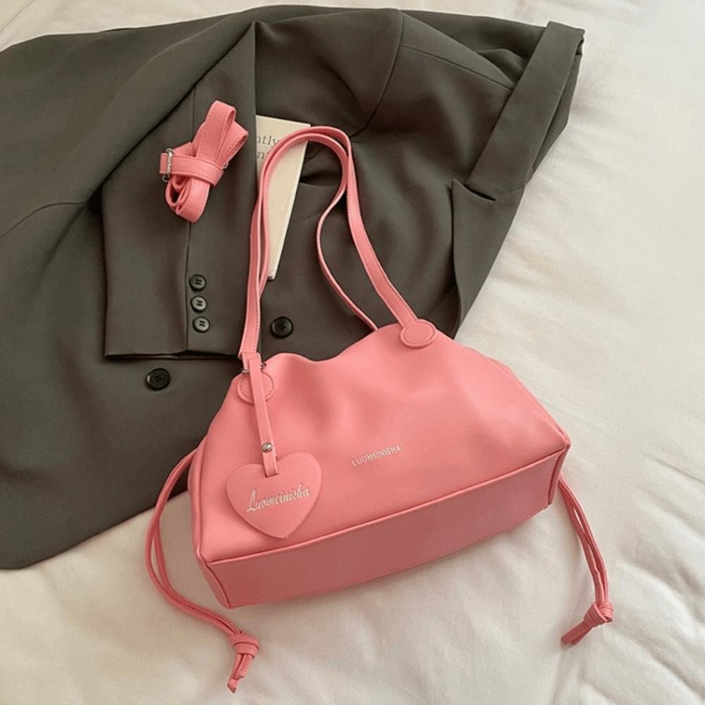 Love Pendant Large PU Handbag Shoulder Pouch Messenger Bag Versatile PU Underarm Bag  Women