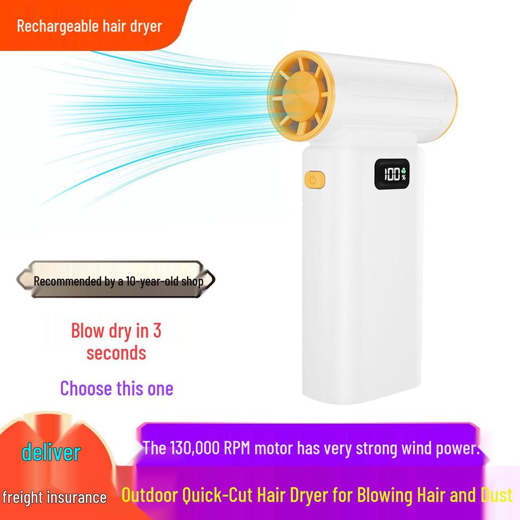 Portable Rechargeable Lithium Battery Hair Dryer for Quick Haircuts and Outdoor Use