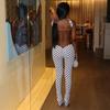 European & American Women's Polka Dot Halter Backless Two-Piece Set: Tight Long Pants