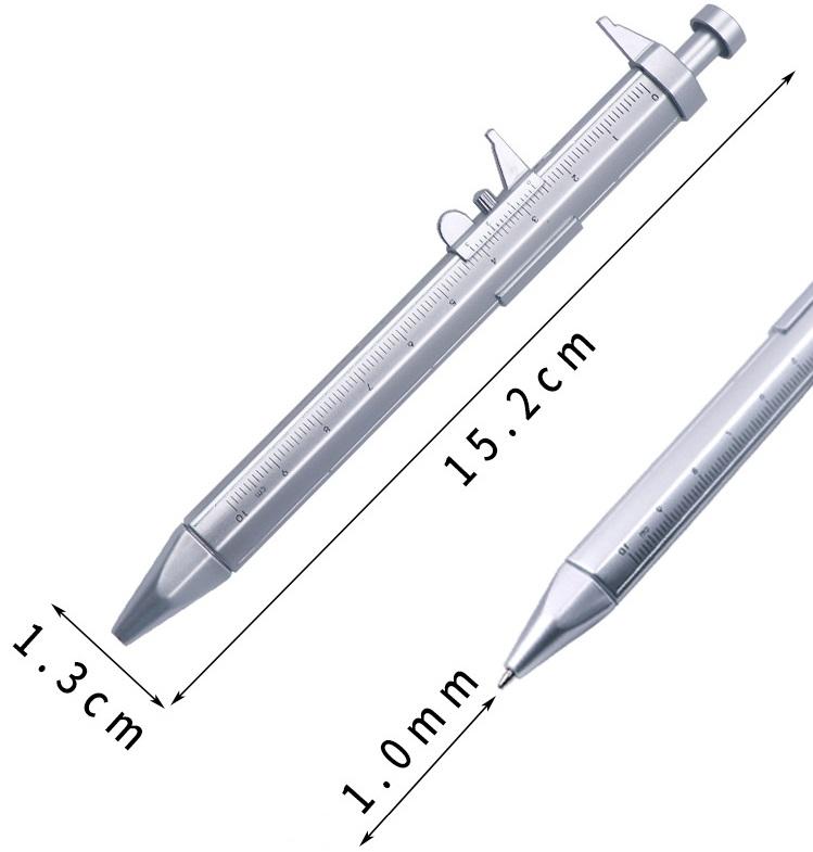 Multifunkční posuvné pero kuličkové pero 1mm kuličkové pero gelové inkoustové pero Vernier posuvné měřítko kuličkové pero kreativní psací potřeby