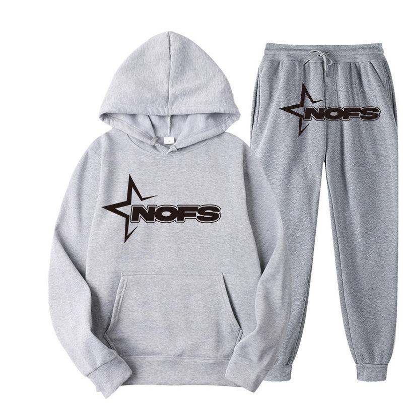 European and American ins personalized NOFS printed sweater pullover hoodie set retro jacket street trend y2k