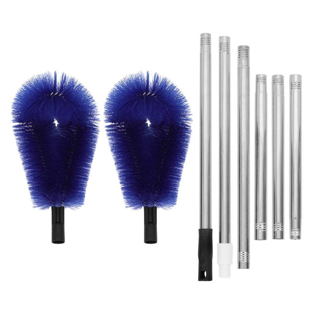 1Set Gutter Cleaning Brush Extendable Adjustable Length Multi-Angle Telescoping Pole Ground Level Roof and Siding Cleaning Tool
