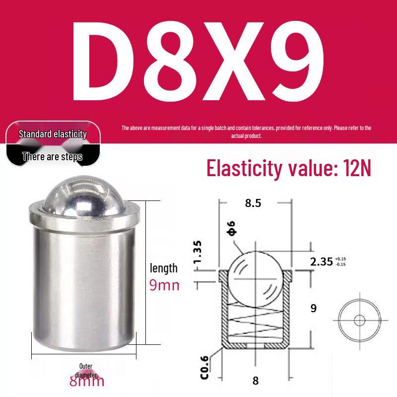 304 Stainless Steel Spring-Loaded Ball Plunger with Limit Screw