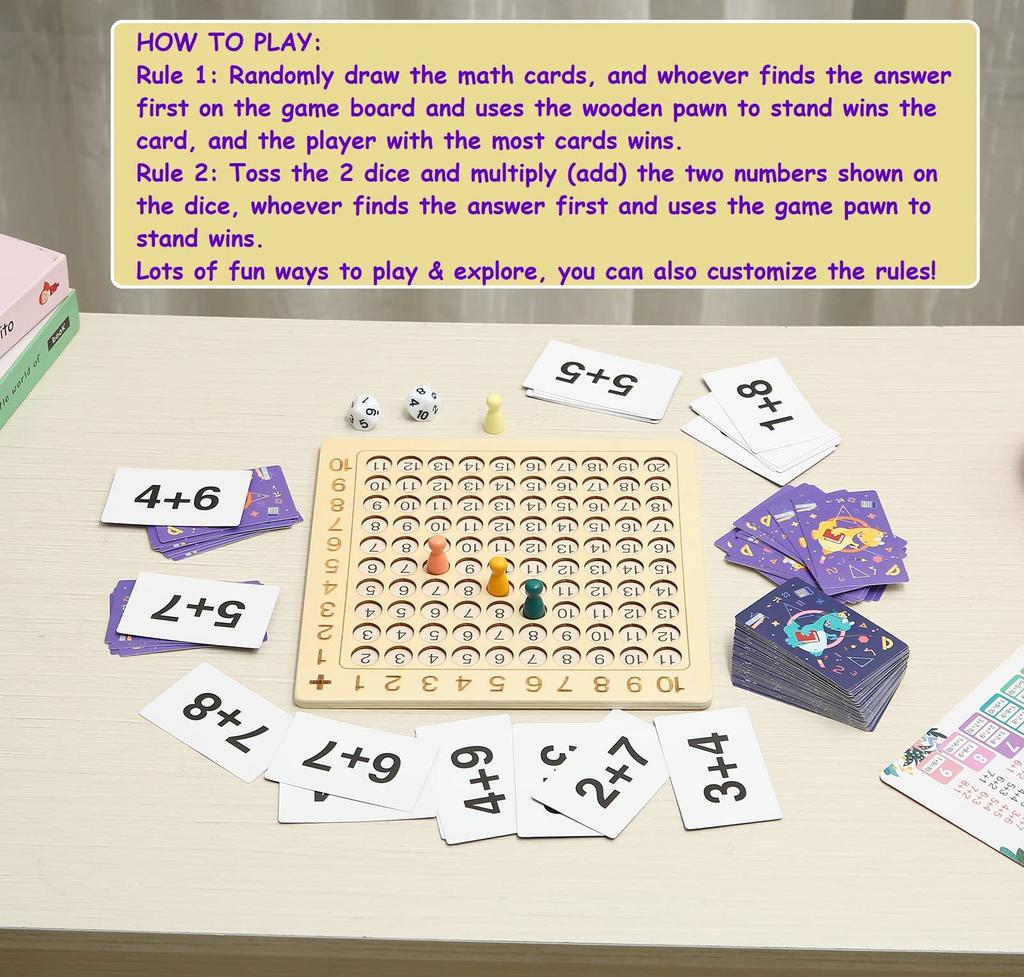 Multiplication educational math board calculation card elementary school wooden calculation number table board for children tables, addition, toys,