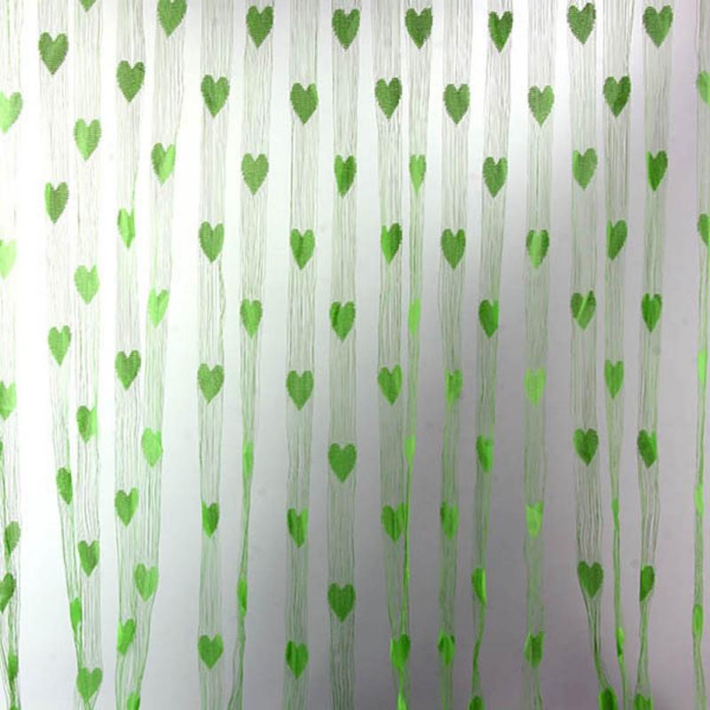 Line Heart Decor Heart Pattern Voile Curtain for Living Room Bedroom Door Window Curtain String Tassel Door Divider String Decor