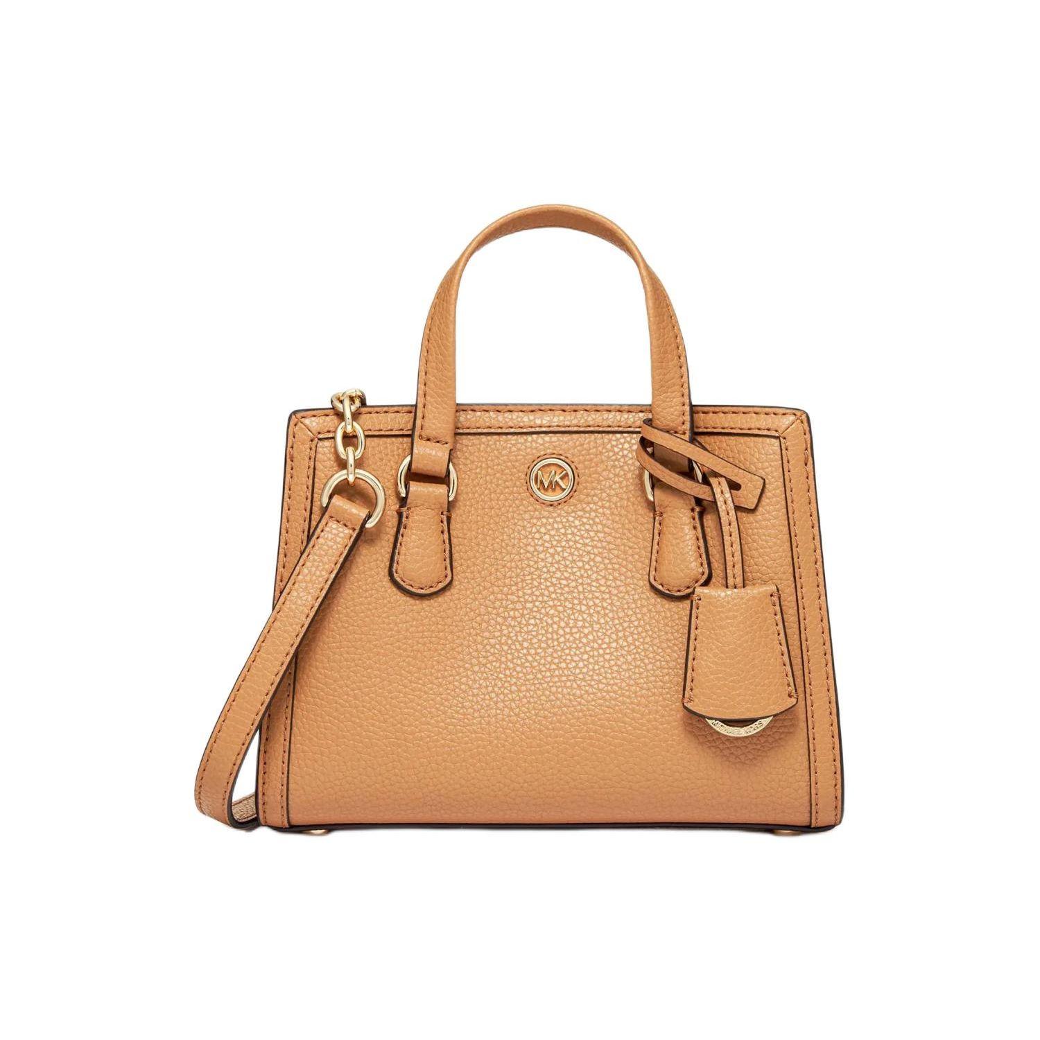 Michael Kors Mk Chantal Logo Leather Mini Tote Shoulder Crossbody Bag Women bags Peanut 32R3G7CC0T-174 Basic Set (Bag+Dust Bag)