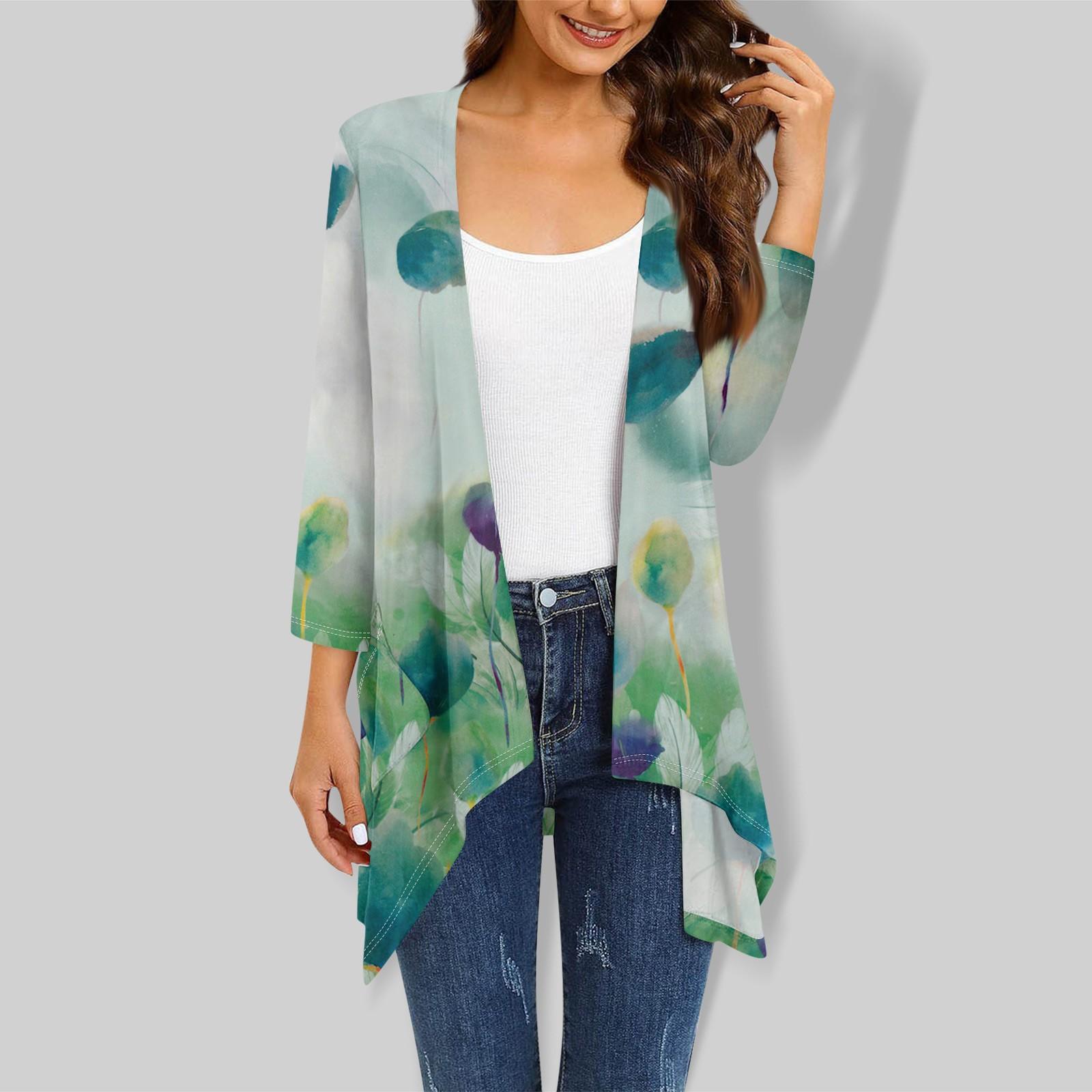 Женский кардиган с рукавом 3/4 и принтом — фото 7